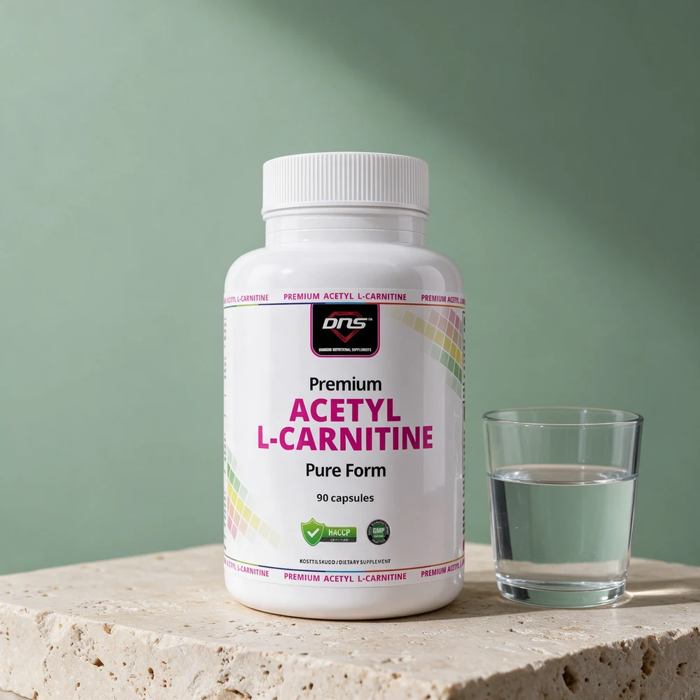 DNS Premium Acetyl L-Carnitine Pure Form i plastboks med 90 kapsler