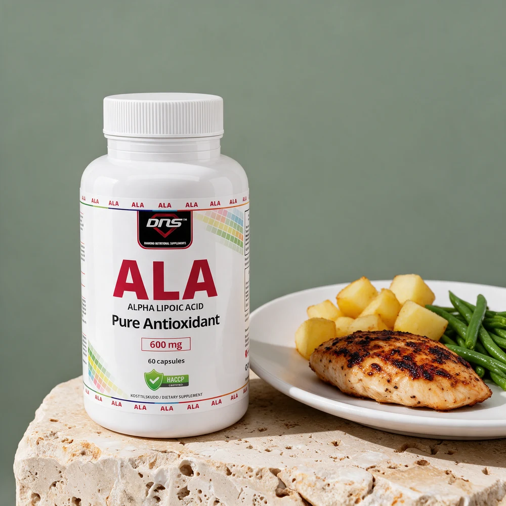 DNS ALA, 600 mg alfa-liponsyre i 60 kapsler