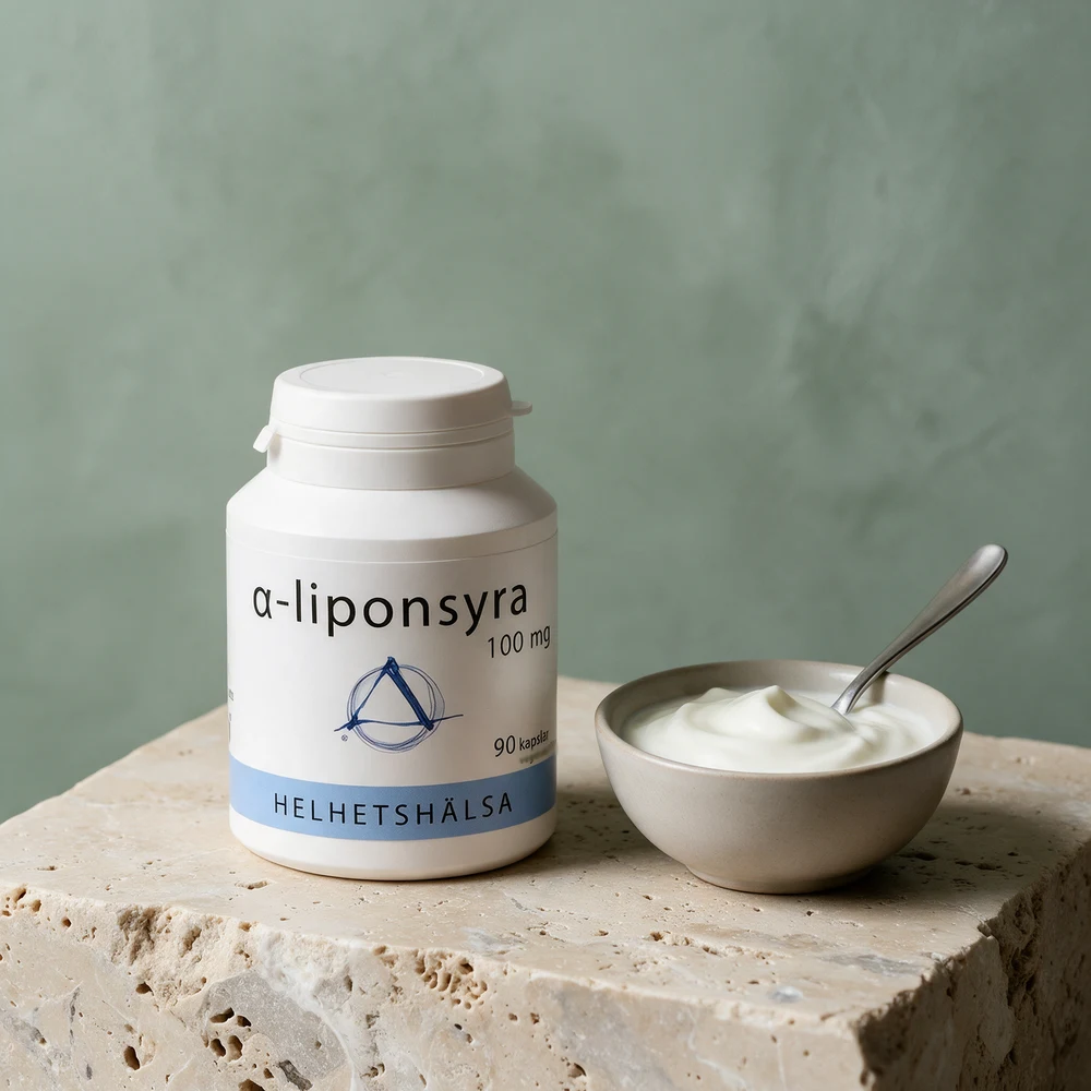 Helhetshälsa α-liponsyra, 100 mg alfa-liponsyre i 90 kapsler