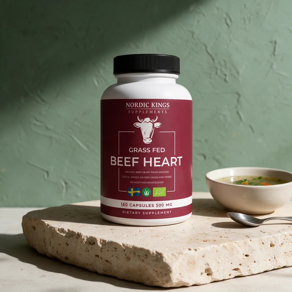 Nordic Kings Beef Heart, plastboks med hjertekapsler à 500 mg