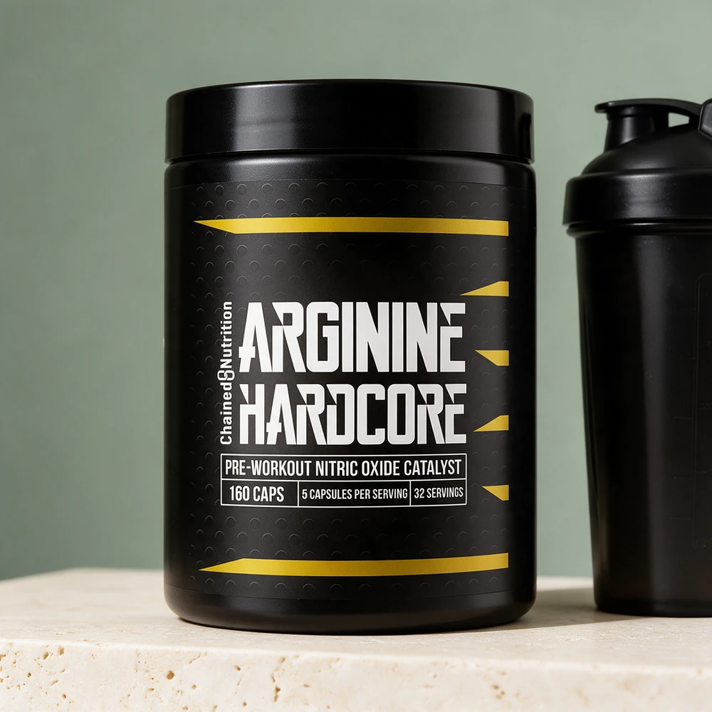 Chained Nutrition Arginine Hardcore PWO med 160 kapsler og fem per dose