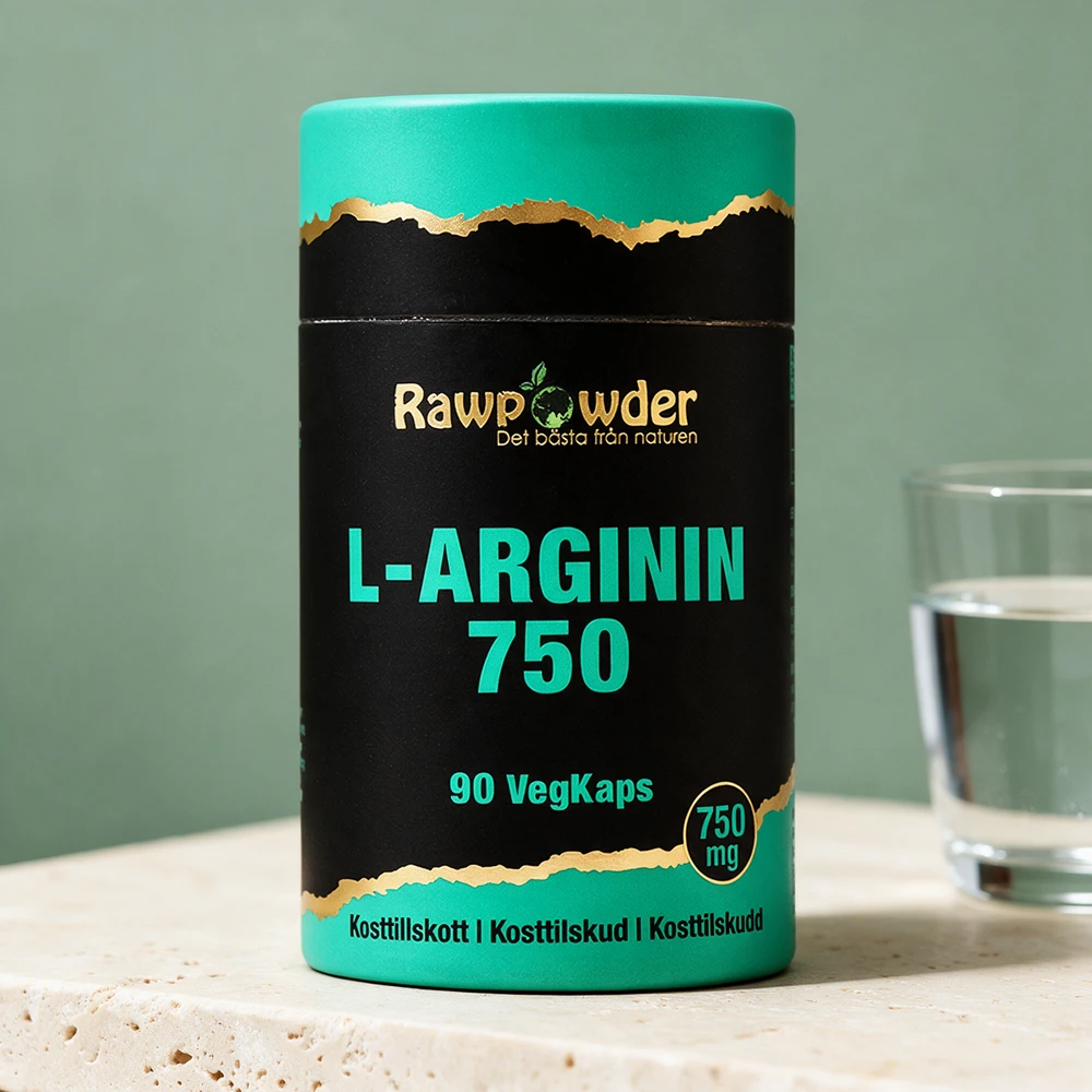 Rawpowder L-Arginin 750 med 90 plantekapsler