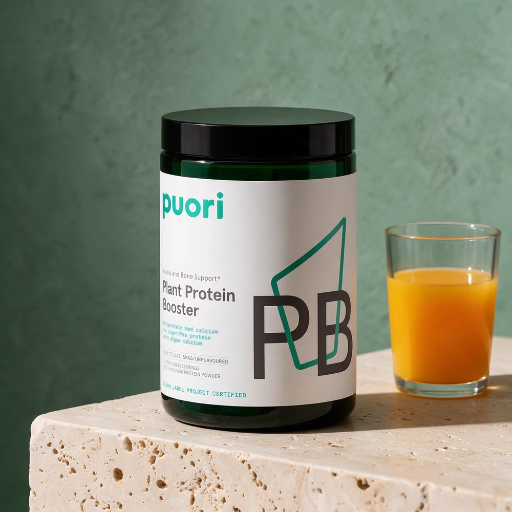 Puori Plant Protein Booster, krukke merket «unflavoured»