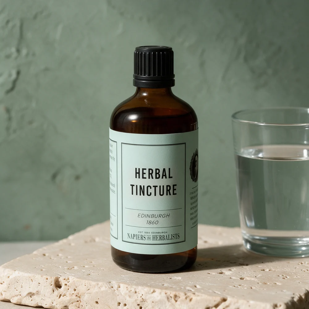 Napiers Astragalus Urtetinktur, brun glassflaske på 100 ml