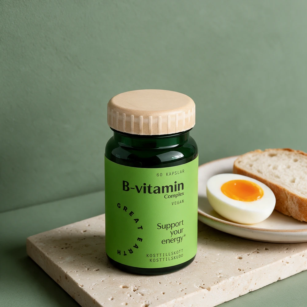 Great Earth Vitamin B Complex, boks med 60 veganske kapsler