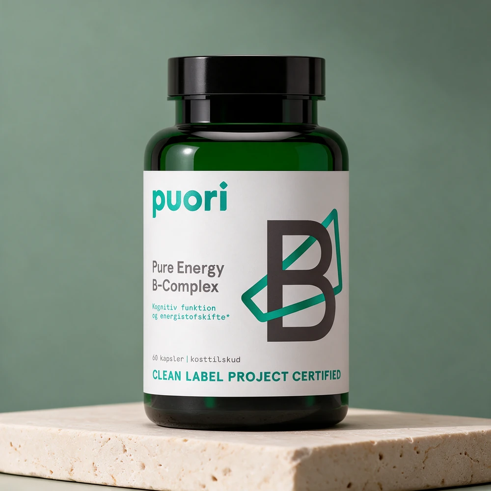 Puori Pure Energy B-Complex, flaske med 60 kapsler