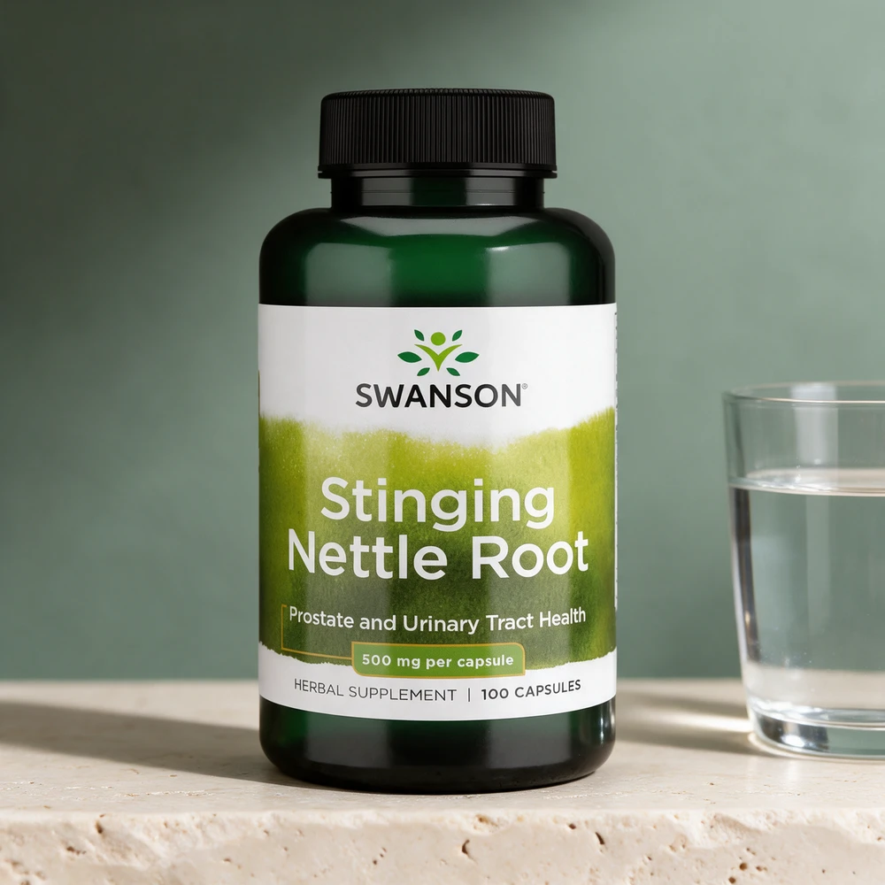 Swanson Stinging Nettle Root, boks med 100 kapsler à 500 mg brenneslerot
