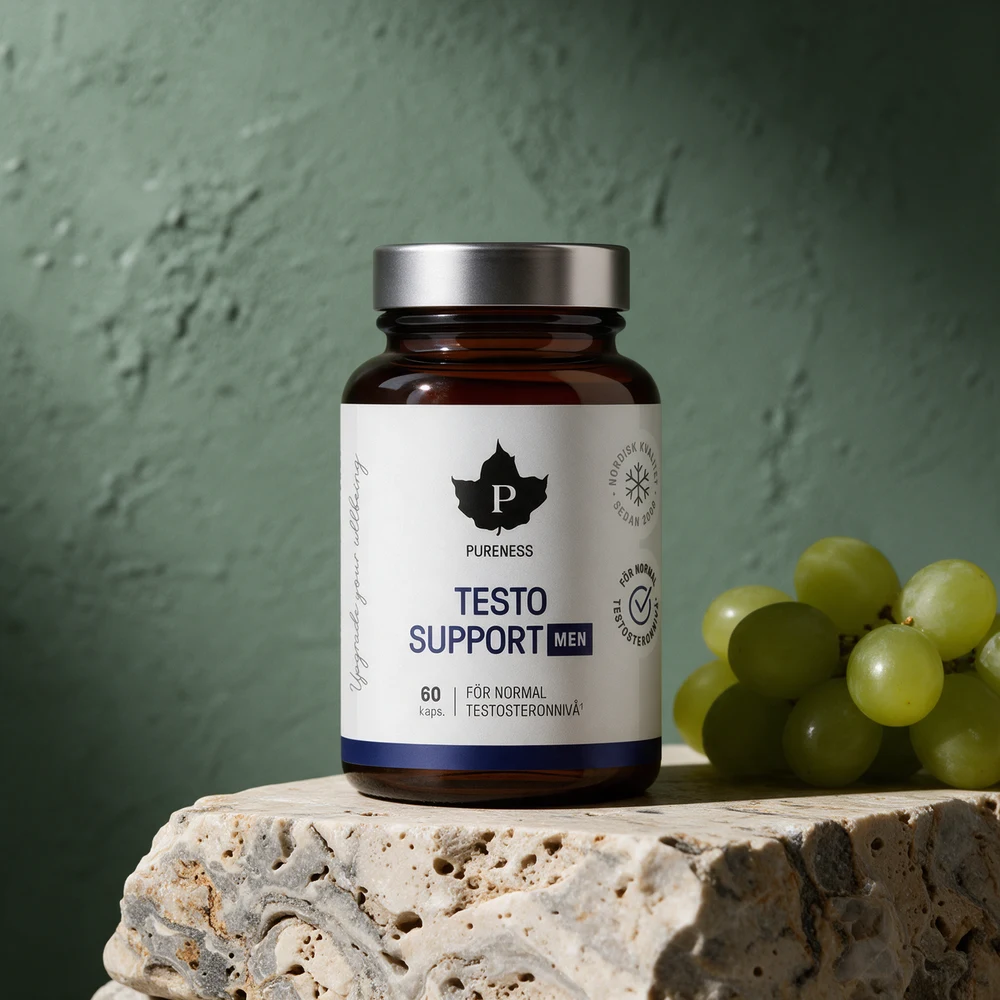 Pureness Testo Support Men, brun glassflaske med 60 kapsler