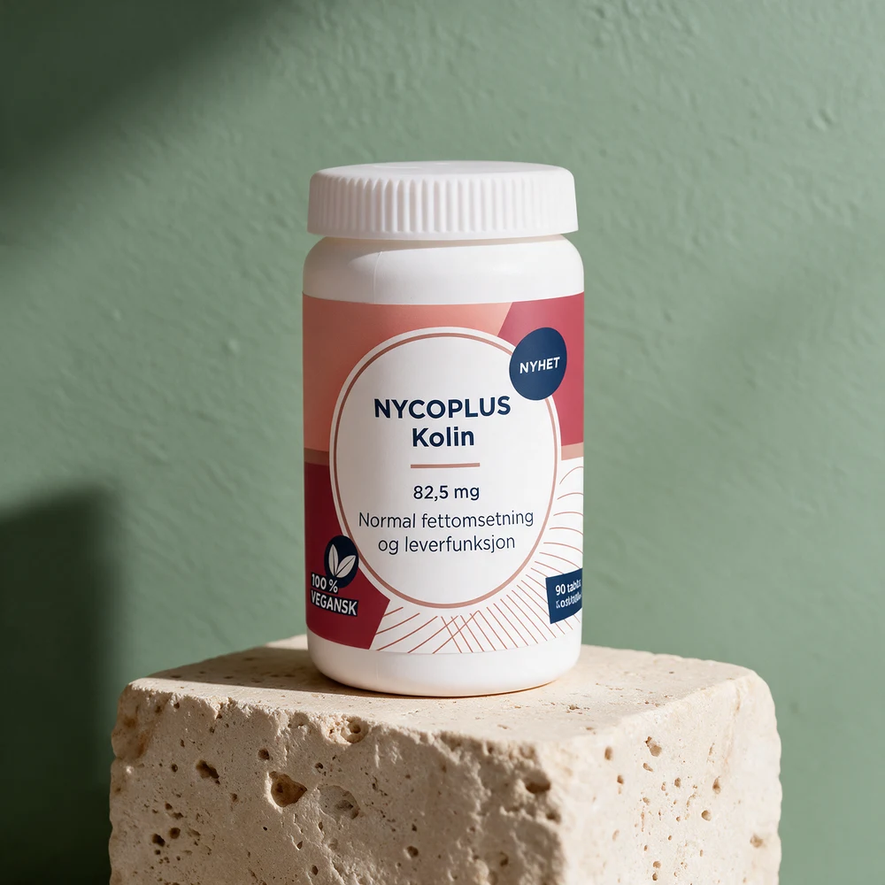 Nycoplus Kolin, 82,5 mg og 90 tabletter på etiketten