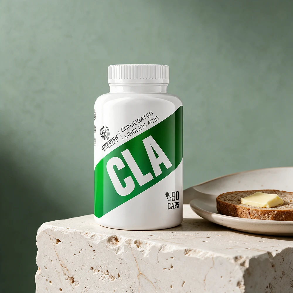 Swedish Supplements CLA, 90 kapsler, med en frokostskive – én kapsel hører til hvert måltid