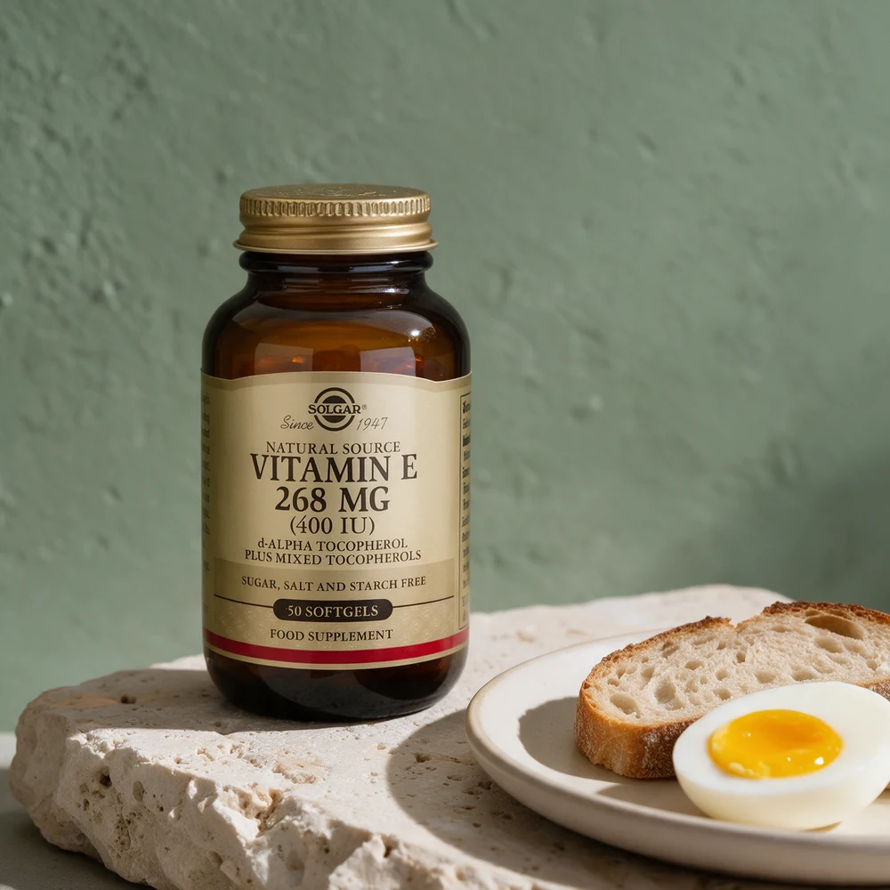 Solgar Vitamin E 268 mg (400 IU), brunt glass med 50 softgels