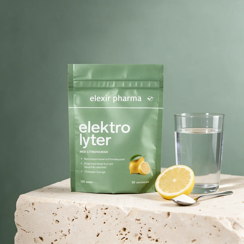 Elexir Pharma Elektrolyter med sitronsmak i pose på 150 gram