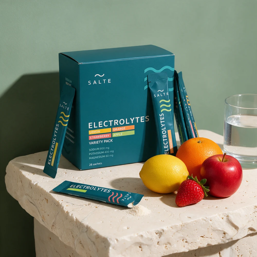 Salte Electrolytes Variety Pack med poser i fire smaker