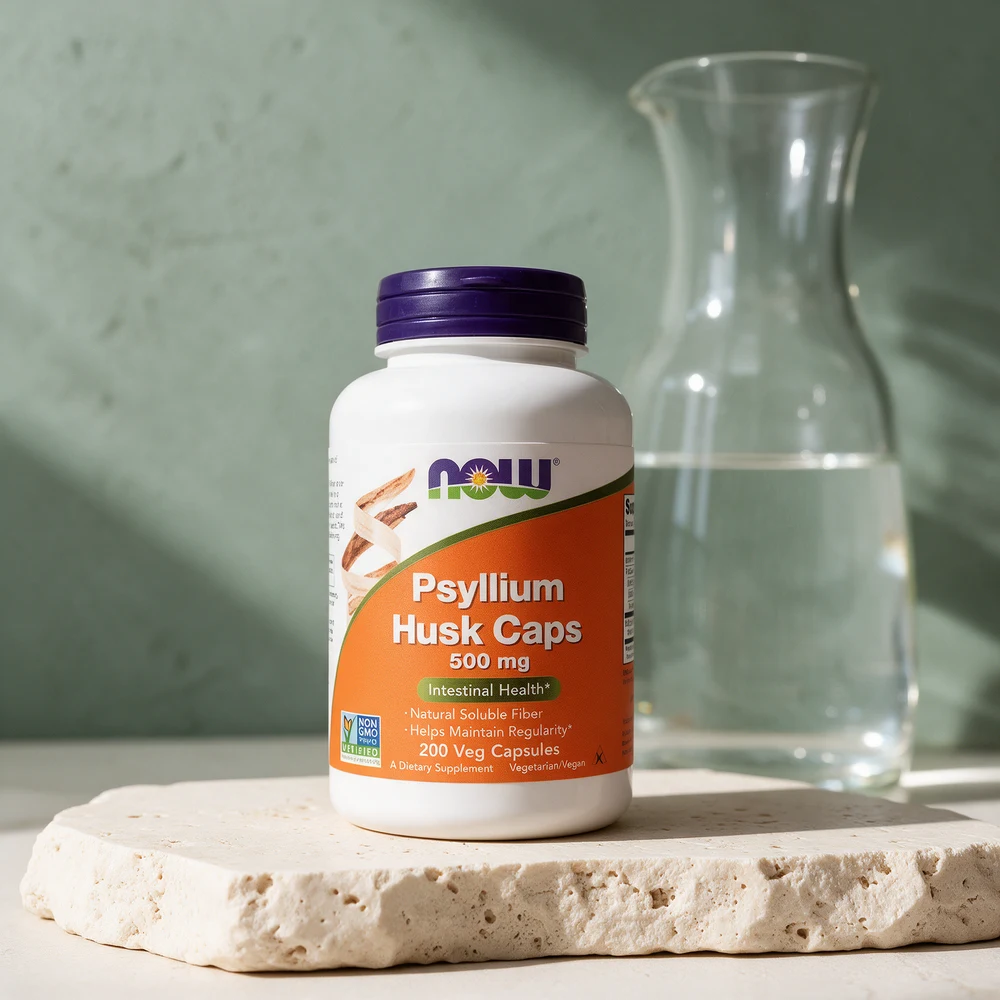 NOW Psyllium Husk Caps, 200 kapsler à 500 mg