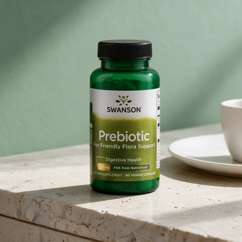Swanson Prebiotic, 60 kapsler med 750 mg FOS fra NutraFlora