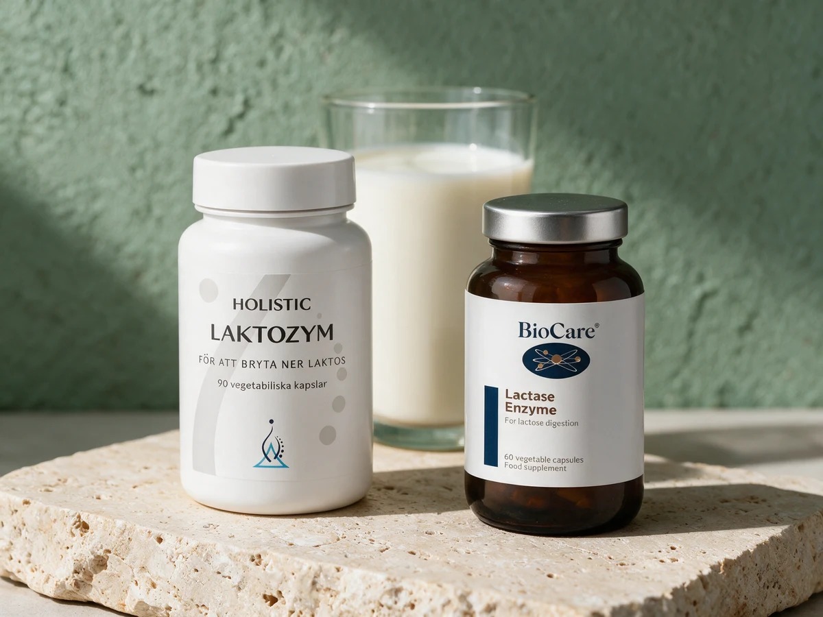 Holistic Laktozym og BioCare Lactase Enzyme, to laktasekapsler
