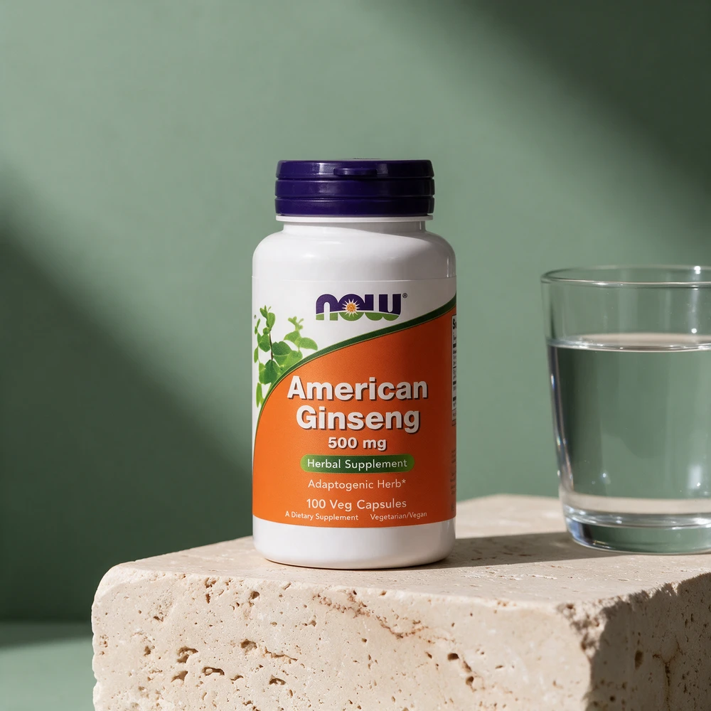 NOW American Ginseng 500 mg i plantekapsler