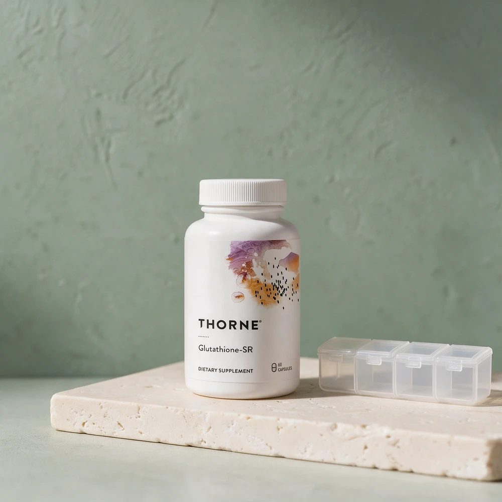 Thorne Glutathione-SR, hvit boks med 60 kapsler