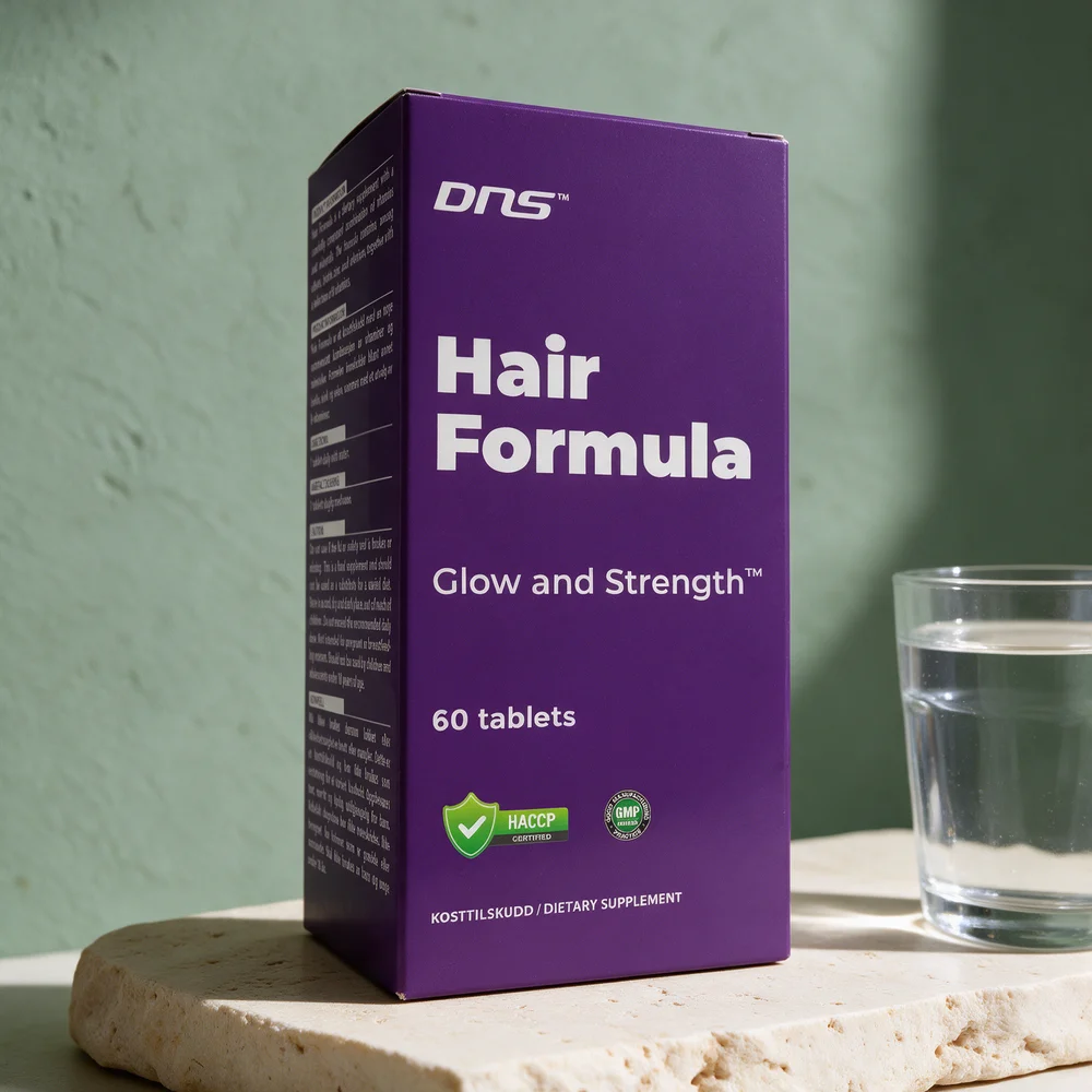 DNS Hair Formula Glow and Strength, eske med 60 tabletter