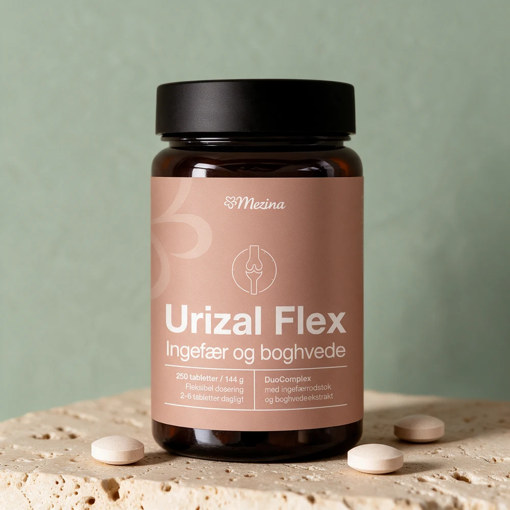 Urizal Flex, glass med 250 tabletter ingefær og bokhvete