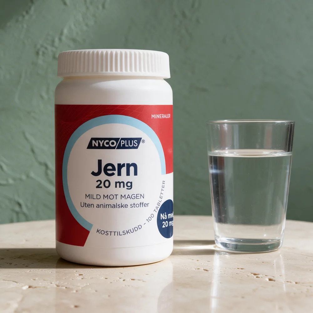 Nycoplus Jern 20 mg, boks med 100 tabletter