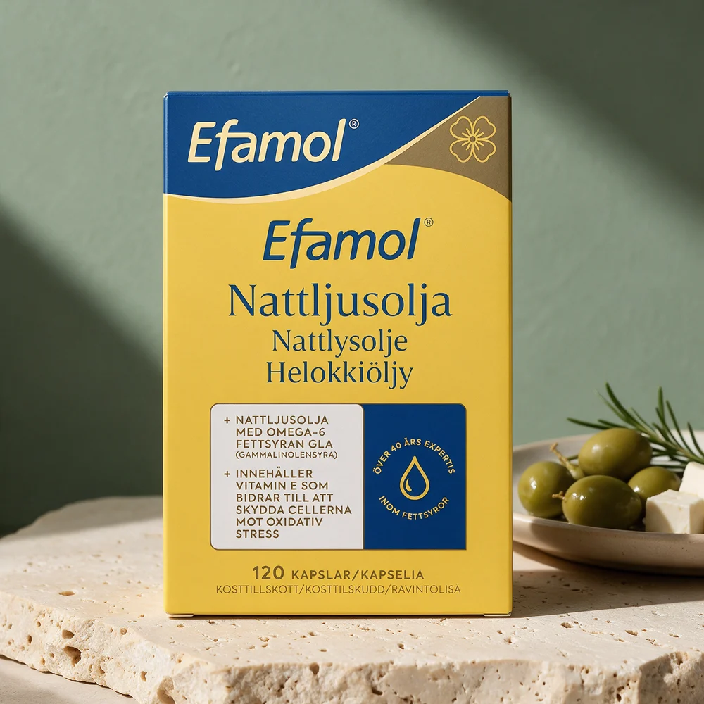 Efamol Nattlysolje, eske med 120 kapsler à 1 000 mg olje og 115 mg GLA