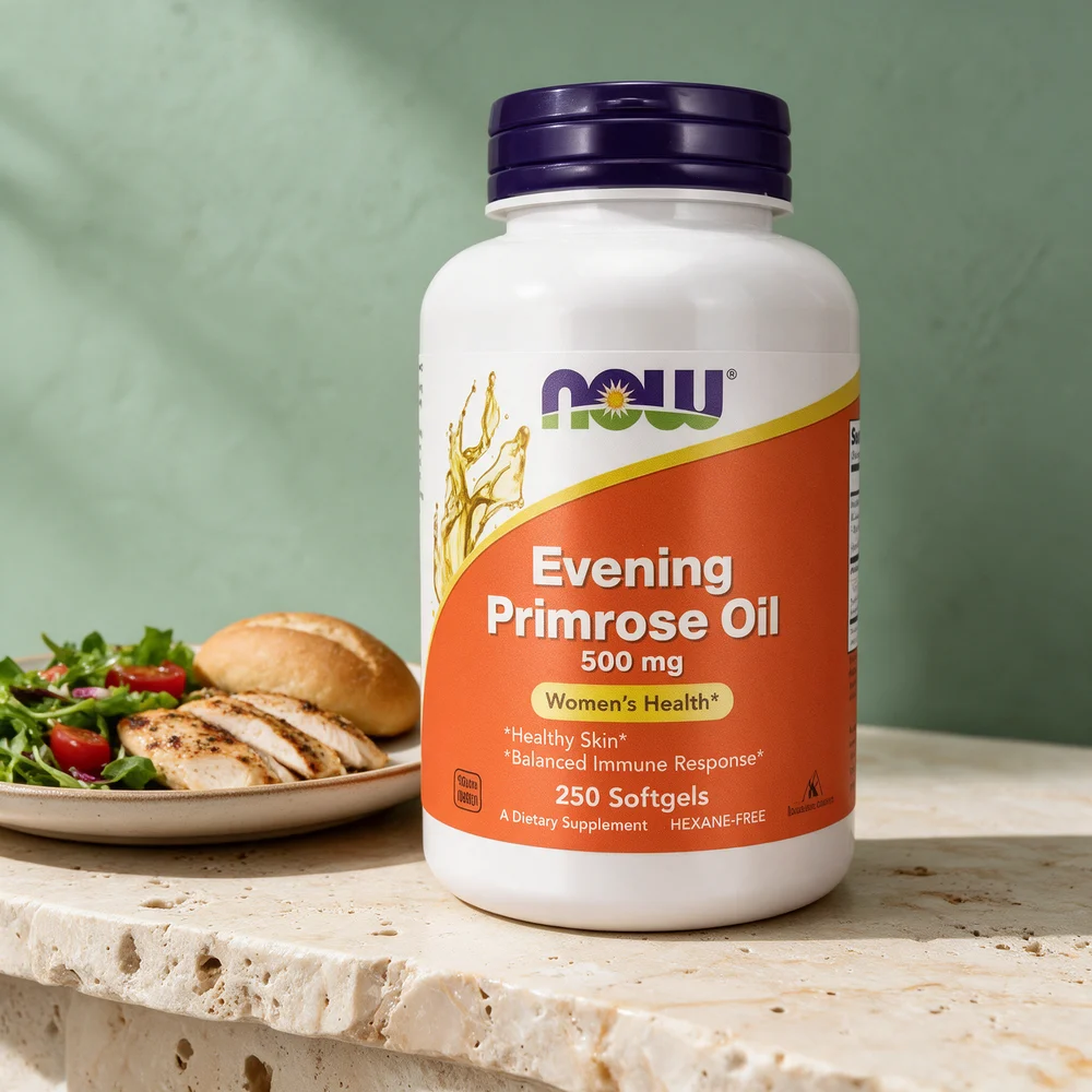 NOW Evening Primrose Oil 500 mg, boks med 250 softgels