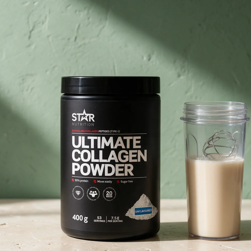 Star Nutrition Ultimate Collagen Powder Unflavoured, 400 g boks merket 53 servings og 7,5 g per serving