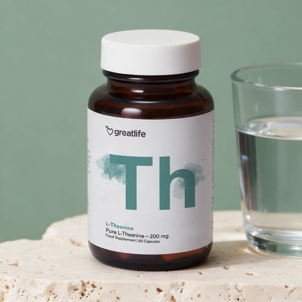 Greatlife L-Theanine, glass med 60 kapsler à 200 mg