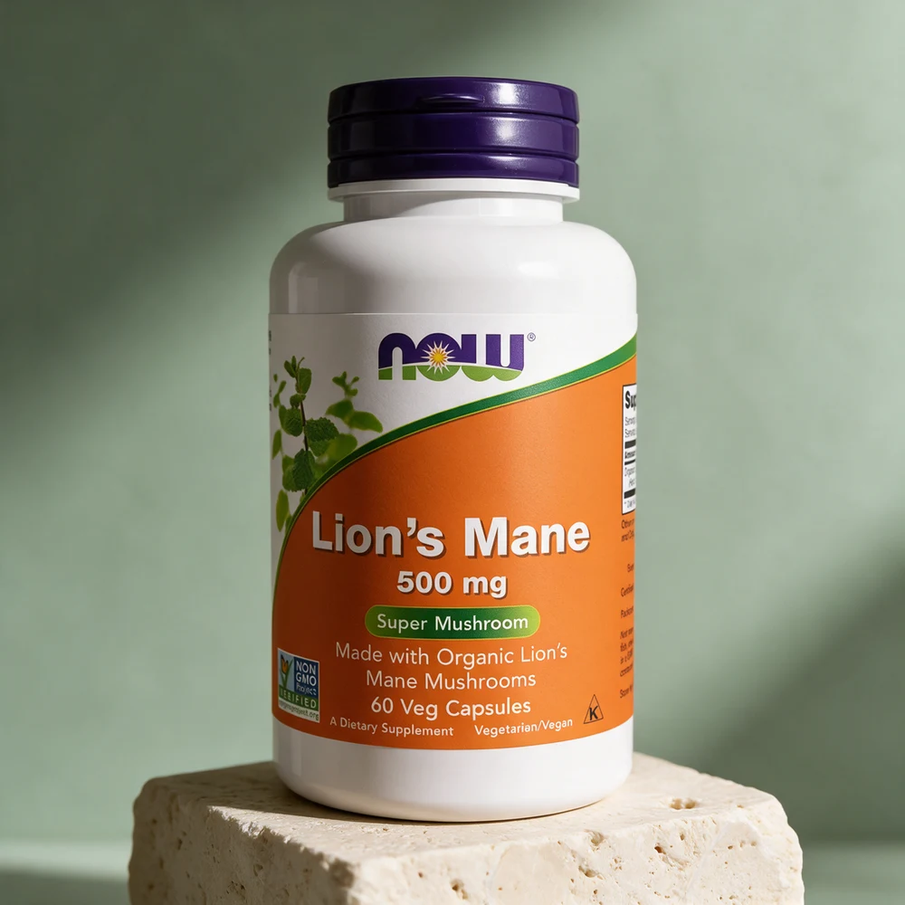 NOW Organic Lion's Mane 500 mg, boks