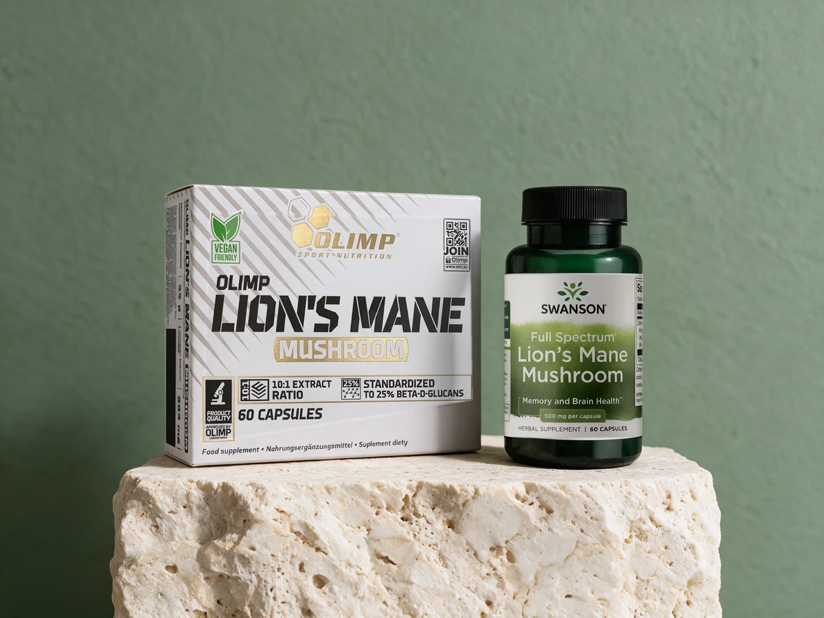 Olimp Lion's Mane Mushroom 10:1 og Swanson Full Spectrum Lion's Mane