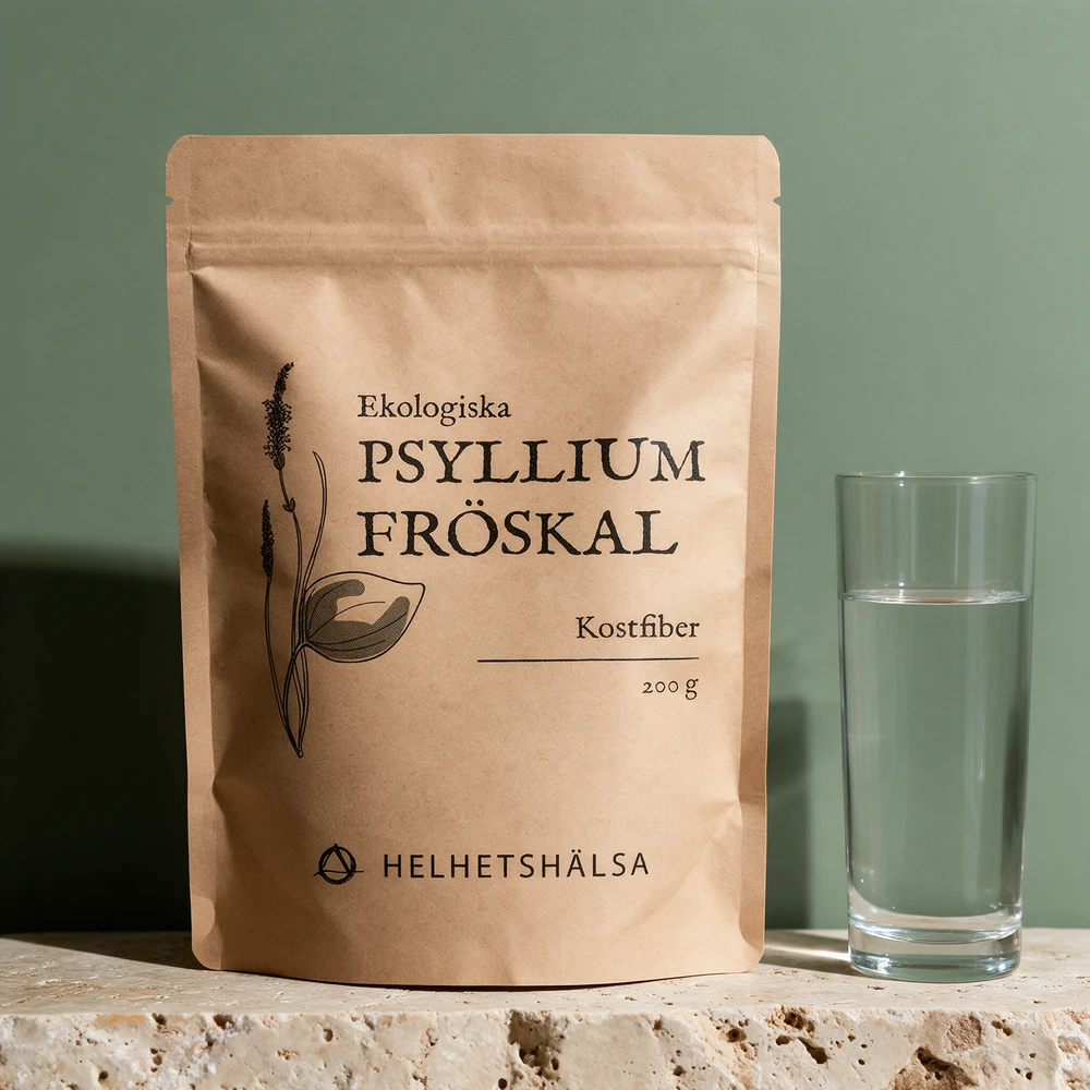 Helhetshälsa Psylliumskall, økologisk, i stående pose på 200 gram