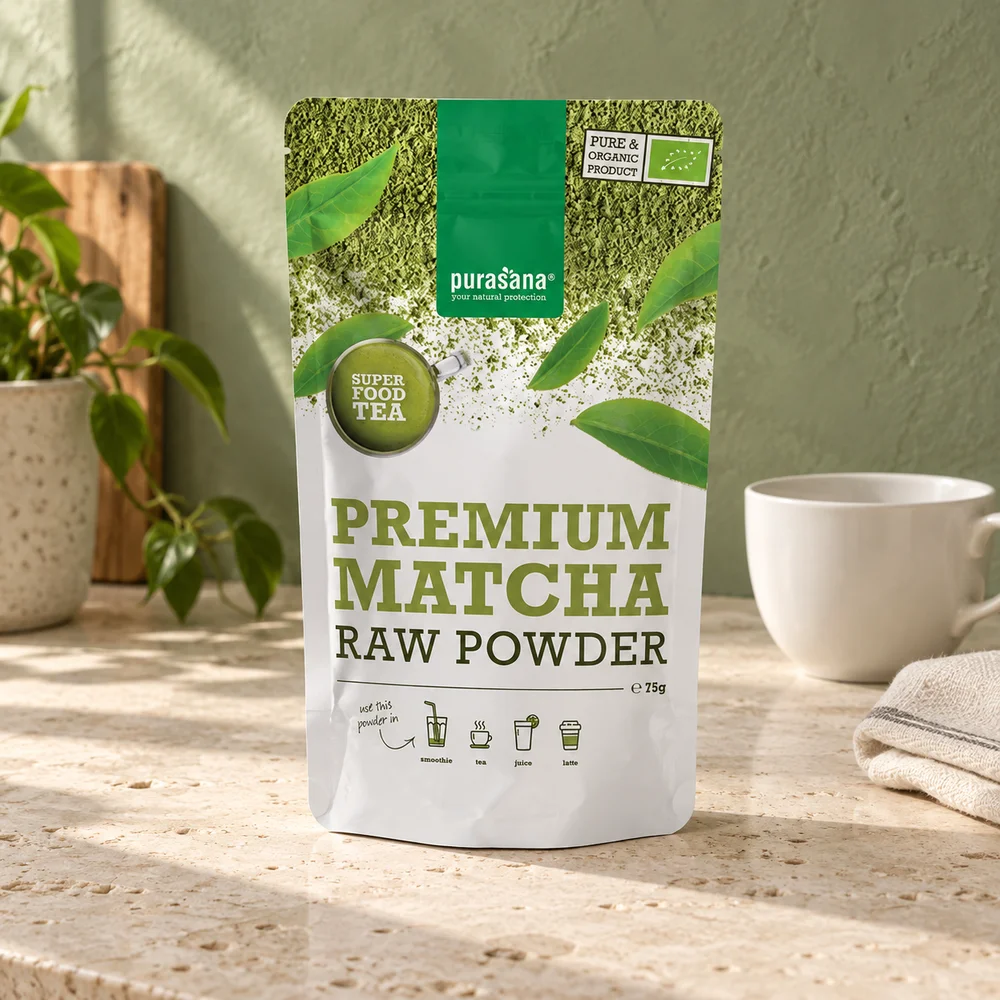 Purasana Matcha Raw, pose med 75 gram japansk matcha