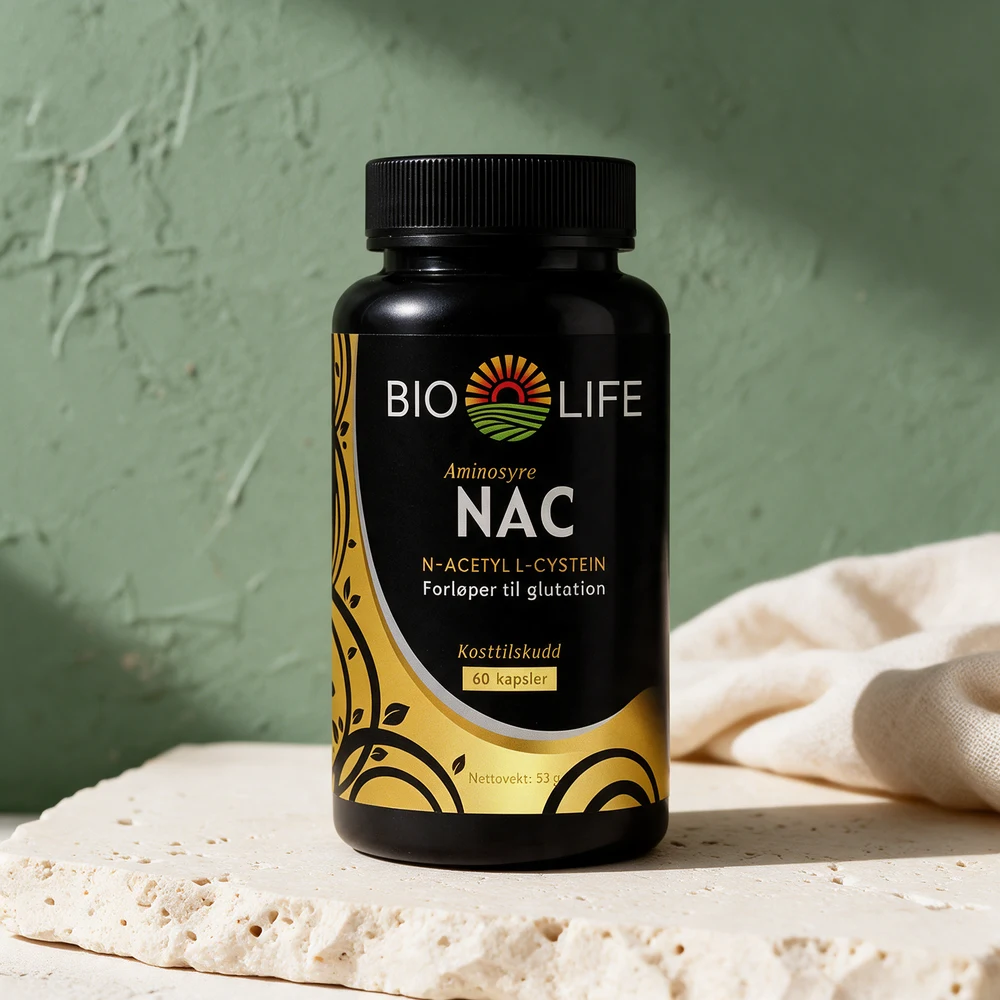 Bio Life NAC, boks med 60 kapsler med skall av storfegelatin