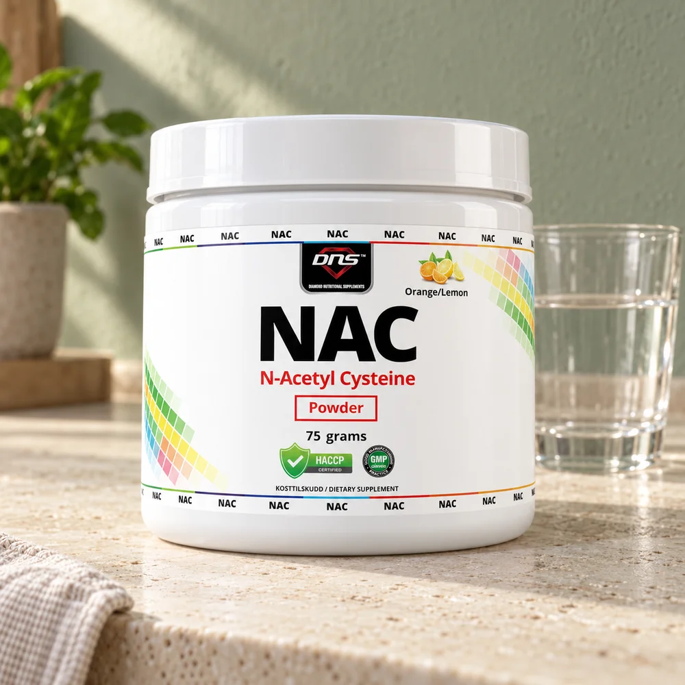 DNS NAC Powder 75 g med appelsin- og sitronsmak
