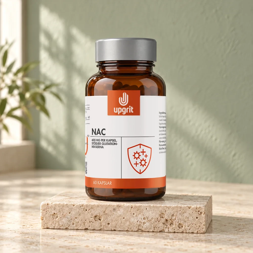 Upgrit NAC, boks med 60 kapsler og 600 mg per kapsel