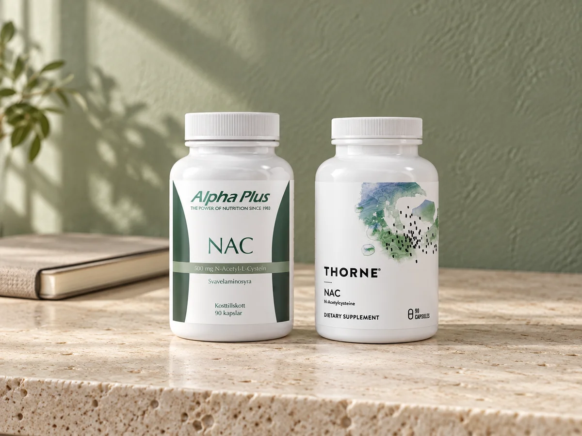 Alpha Plus NAC og Thorne NAC, begge med 90 kapsler
