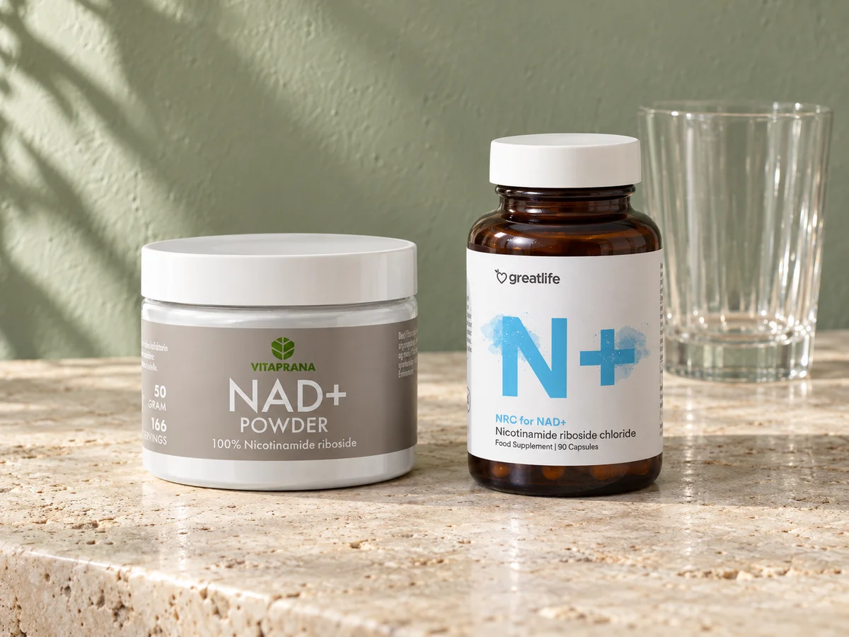 Vitaprana NAD+ Pulver og Greatlife NRC for NAD+