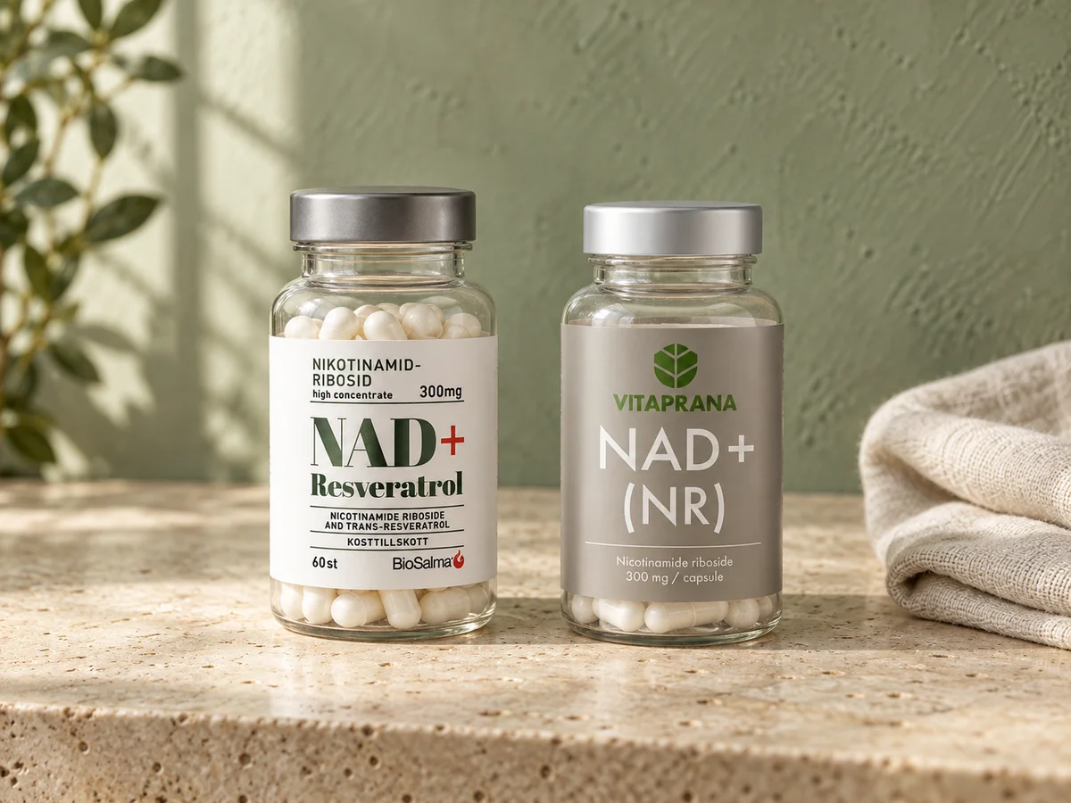 BioSalma NAD+ Resveratrol og Vitaprana NAD+ (NR)