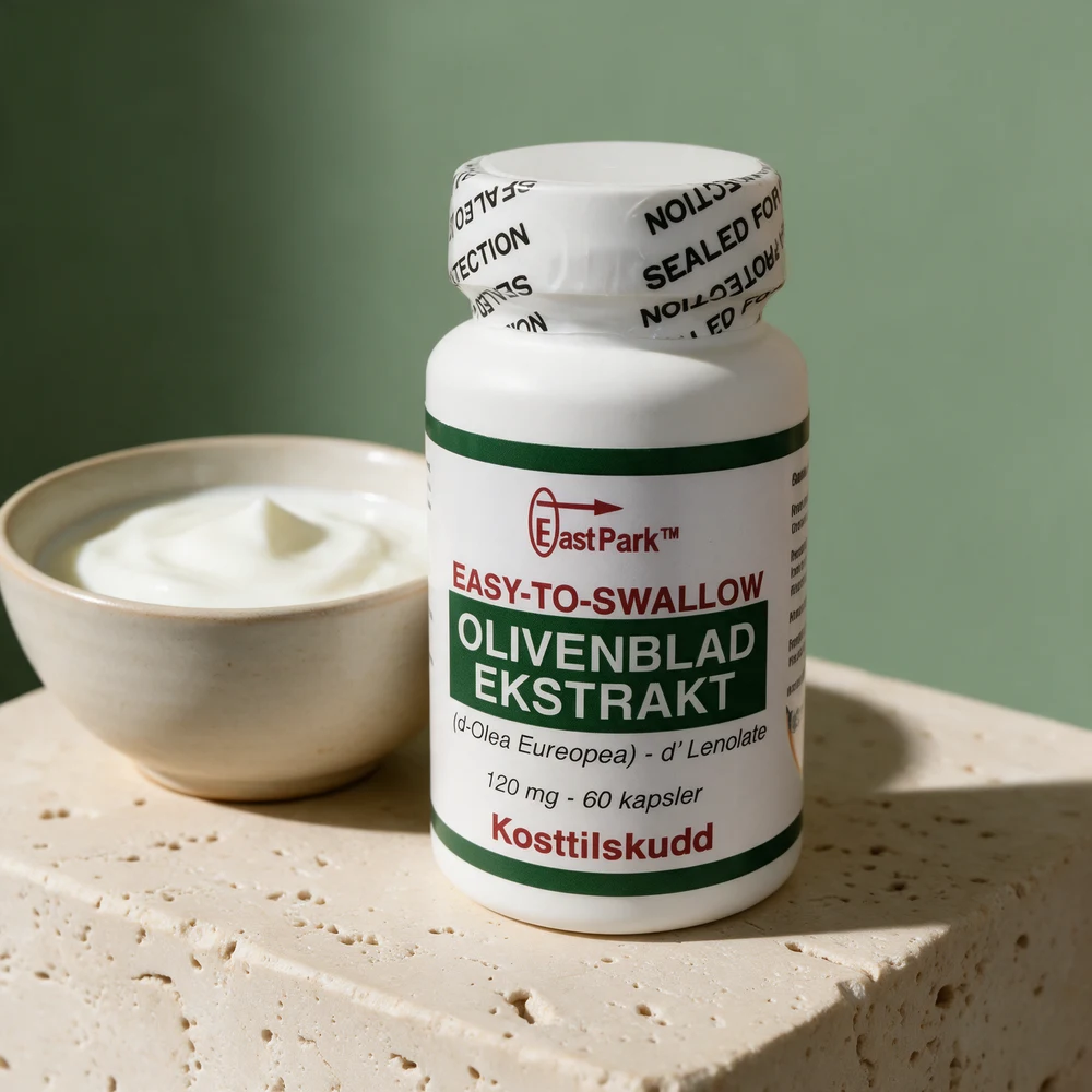 East Park Olivenblad Ekstrakt Easy-to-swallow, boks med 60 kapsler à 120 mg