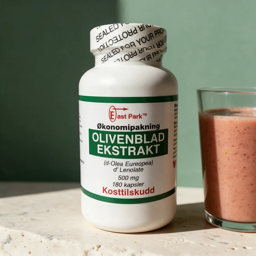 East Park Olivenblad Ekstrakt, økonomipakning med 180 kapsler à 500 mg
