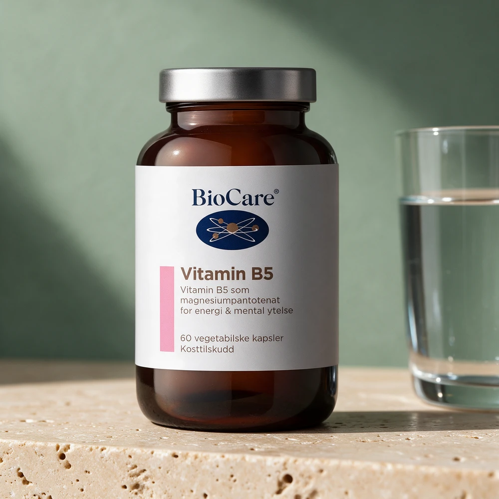 BioCare Vitamin B5, boks med 60 vegetabilske kapsler
