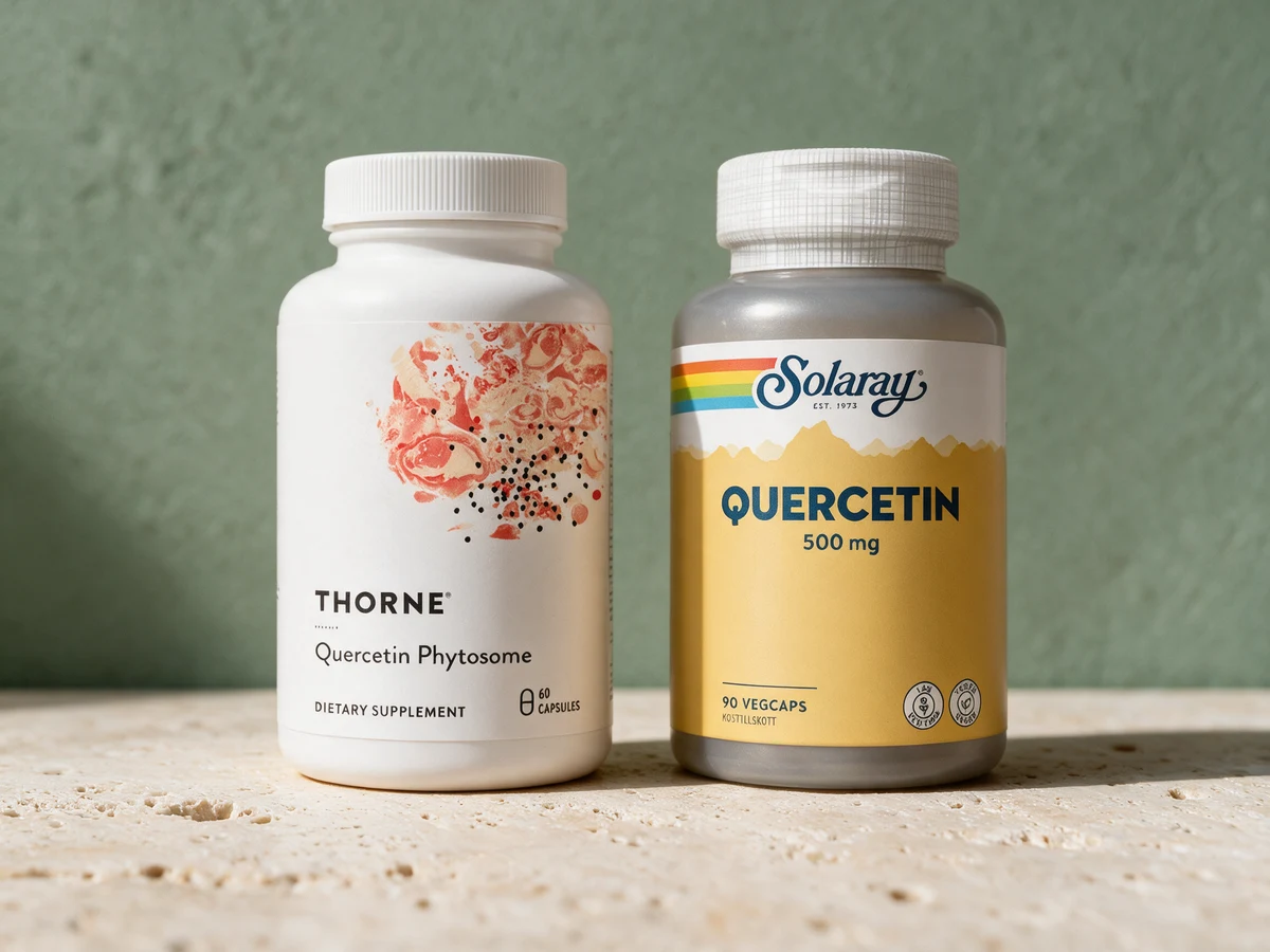 Thorne Quercetin Phytosome og Solaray Quercetin, fytosom mot vanlig quercetin dihydrat