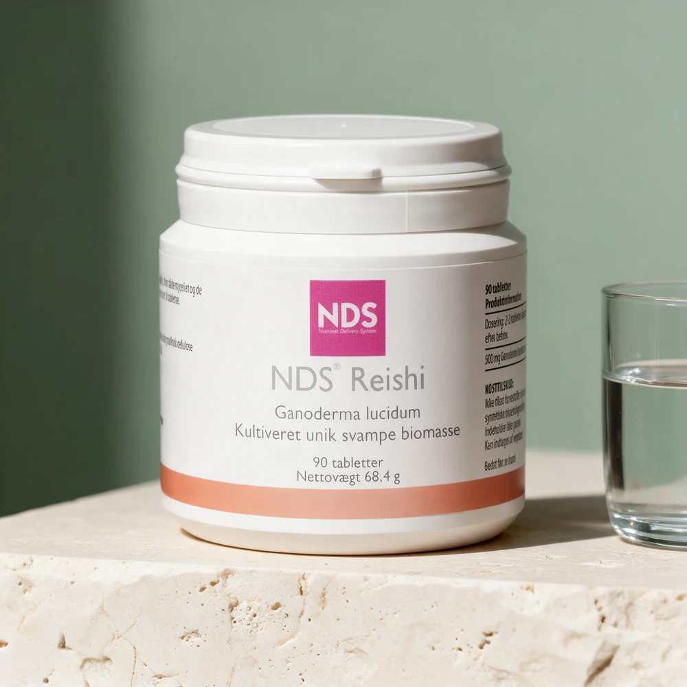 NDS Reishi, boks med 90 tabletter av hel reishibiomasse