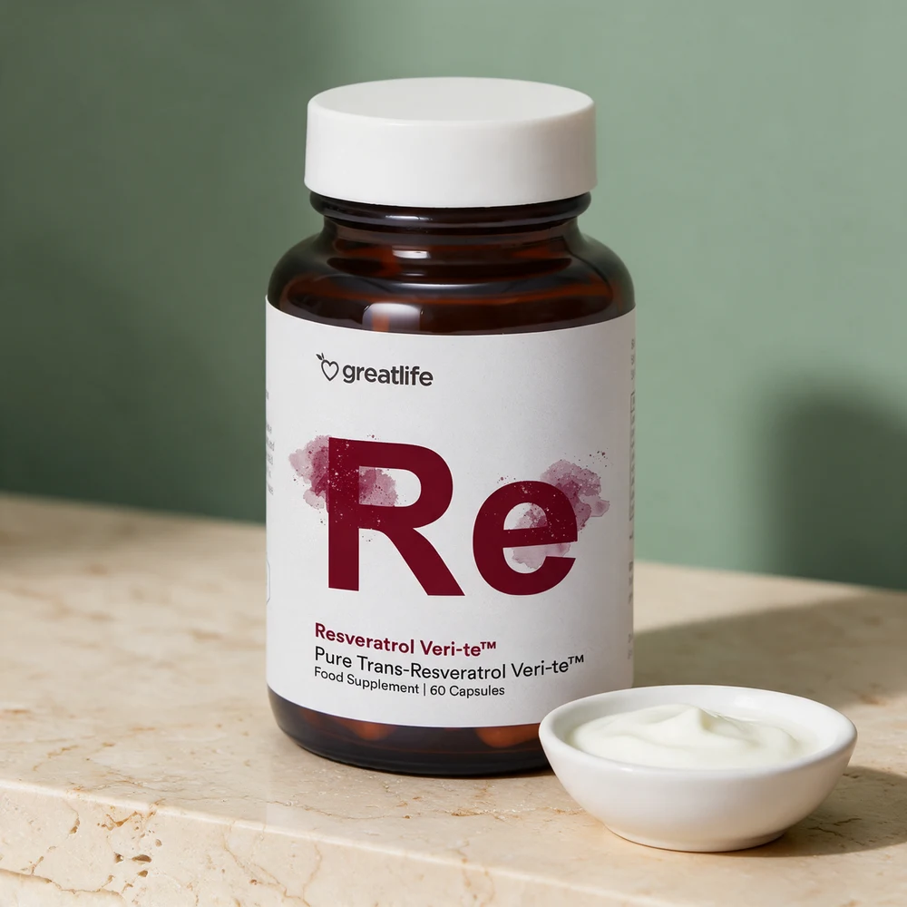 Greatlife Resveratrol Veri-te, glasskrukke med 60 kapsler