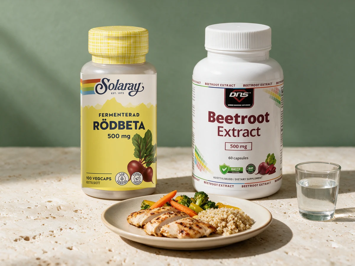 Solaray Fermentert Rødbete og DNS Beetroot Extract, to bokser med rødbetekapsler