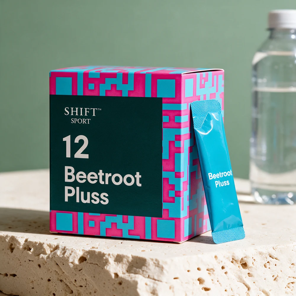 Shift Sport Beetroot Pluss, eske med 12 porsjonsposer rødbete, amarant og citrullin