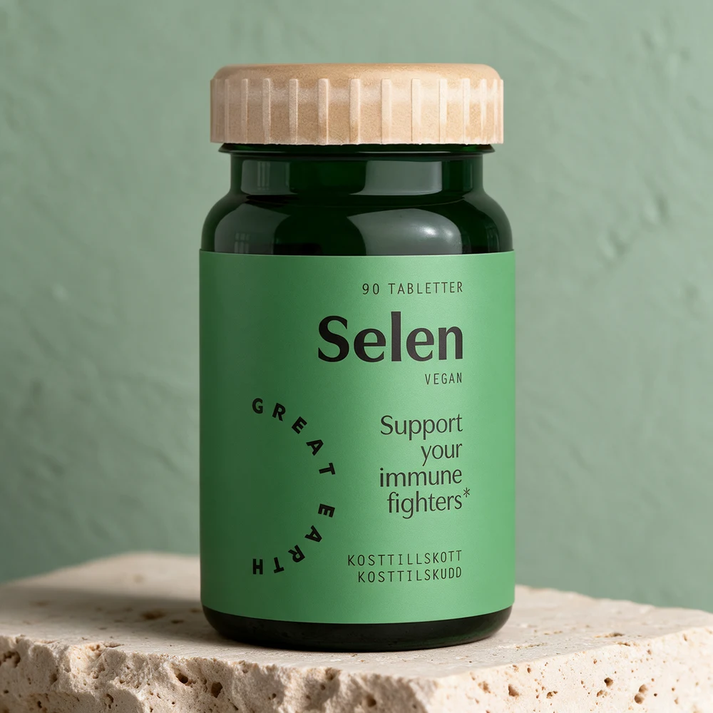 Great Earth Selen, boks med små tabletter à 100 µg L-selenometionin