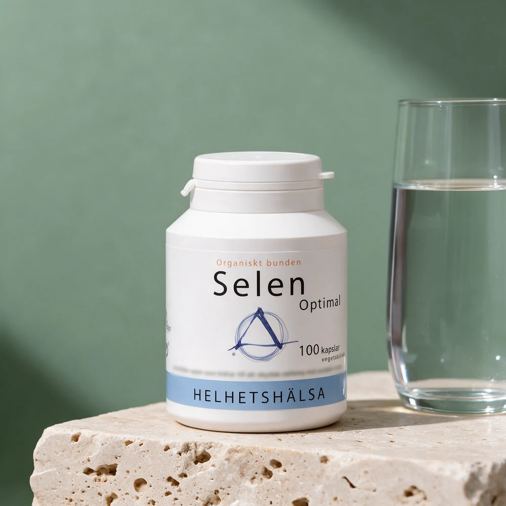 Helhetshälsa Selen Optimal, kapsler med 100 µg selenometionin som kan åpnes