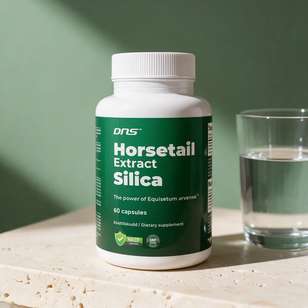 DNS Horsetail Silica Extract, hvit boks med 60 kapsler